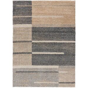 Atticgo Tapis shaggy géométrique beige, 160X230 cm Beige 230x3x160cm