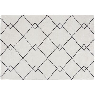 Maisons du Monde Tapis style berbère tufté noir et blanc 160x230 Blanc 160x2x230cm - Publicité Maisons du Monde Tapis style berbère tufté noir et blanc 160x230 Blanc 160x2x230cm - Publicité