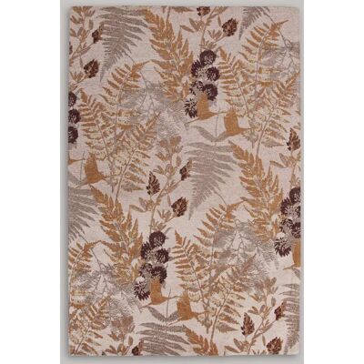 Maisons du Monde Tapis en coton recyclé tissé jacquard imprimé feuillage multicolore 160x230 Jaune 160x230cm - Publicité Maisons du Monde Tapis en coton recyclé tissé jacquard imprimé feuillage multicolore 160x230 Jaune 160x230cm - Publicité
