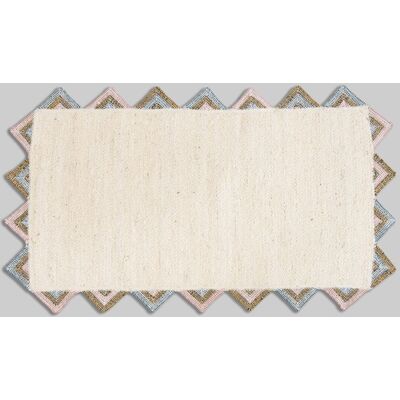Maisons du Monde Tapis en jute blanchi et découpes en coton multicolore, 90x150 cm Multicolore 90x150cm - Publicité Maisons du Monde Tapis en jute blanchi et découpes en coton multicolore, 90x150 cm Multicolore 90x150cm - Publicité