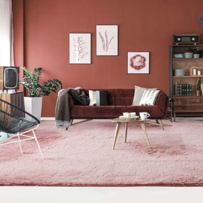 Le tapis Neo Yoga Rose en microfibre très douce à poils longs - Shaggy pour salon ou chambre - Publicité Le tapis Neo Yoga Rose en microfibre très douce à poils longs - Shaggy pour salon ou chambre - Publicité