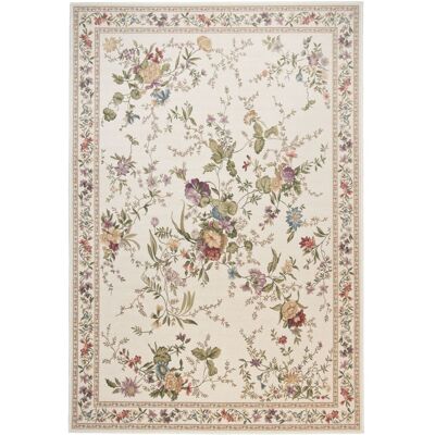 Tapis THEKO Flomi Sagrini Beige - Floral, Tissé à la Machine, Chauffage au Sol - Publicité Tapis THEKO Flomi Sagrini Beige - Floral, Tissé à la Machine, Chauffage au Sol - Publicité