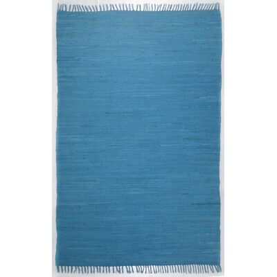 THEKO Tapis réversible en coton - tissé à la main - Turquoise 120x180 Bleu 180x1x120cm - Publicité THEKO Tapis réversible en coton - tissé à la main - Turquoise 120x180 Bleu 180x1x120cm - Publicité