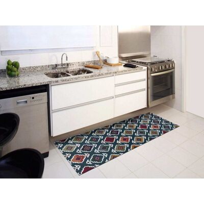 Atticgo Tapis de cuisine lavable ethnique vert/multicolore 52x200 cm Vert 200x0x52cm - Publicité Atticgo Tapis de cuisine lavable ethnique vert/multicolore 52x200 cm Vert 200x0x52cm - Publicité