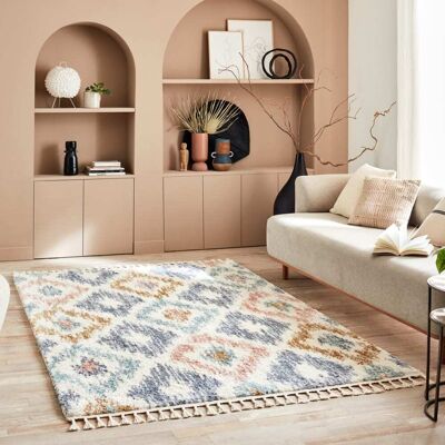 Nazar Tapis salon berbere 160x230 à motif géométrique pastel Multicolore 230x3x160cm - Publicité Nazar Tapis salon berbere 160x230 à motif géométrique pastel Multicolore 230x3x160cm - Publicité