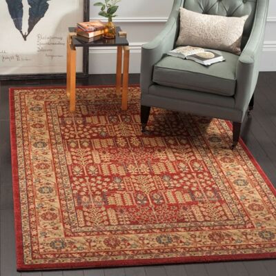 Safavieh - MAH697 - Rouge/Naturel - 160x230 cm - Tapis - Publicité Safavieh - MAH697 - Rouge/Naturel - 160x230 cm - Tapis - Publicité