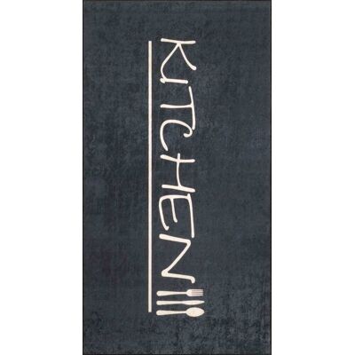 Nazar Tapis de cuisine anthracite motif kitchen 70x180 Gris 180x1x70cm - Publicité Nazar Tapis de cuisine anthracite motif kitchen 70x180 Gris 180x1x70cm - Publicité