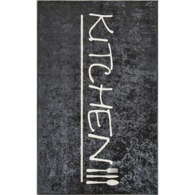 Nazar Tapis de cuisine anthracite motif kitchen 50x80 Gris 80x1x50cm - Publicité Nazar Tapis de cuisine anthracite motif kitchen 50x80 Gris 80x1x50cm - Publicité