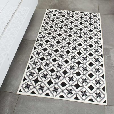 Nazar Tapis de cuisine carreaux de ciment noir 80x150 Noir 150x1x80cm - Publicité Nazar Tapis de cuisine carreaux de ciment noir 80x150 Noir 150x1x80cm - Publicité