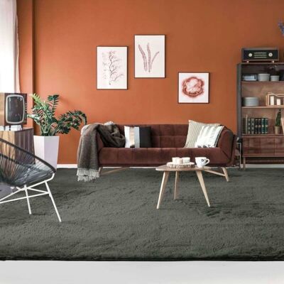 Tapis Neo Yoga en Microfibre Shaggy de The Deco Factory - Lavable en machine - Gris foncé - Publicité Tapis Neo Yoga en Microfibre Shaggy de The Deco Factory - Lavable en machine - Gris foncé - Publicité