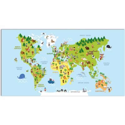 Mapamundi Infantil - Panorama - 120x160 cm - Vinyle - Rug - Publicité Mapamundi Infantil - Panorama - 120x160 cm - Vinyle - Rug - Publicité