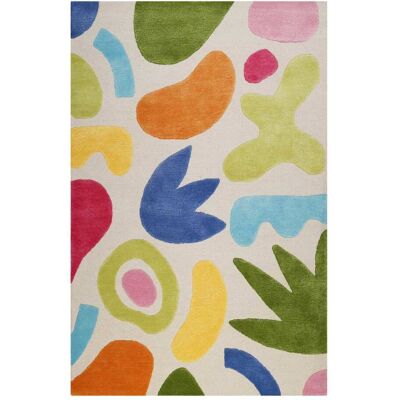Smart Kids Tapis enfant à poil ras et motifs colorés fond beige 140x200 Beige 140x200x140cm - Publicité Smart Kids Tapis enfant à poil ras et motifs colorés fond beige 140x200 Beige 140x200x140cm - Publicité