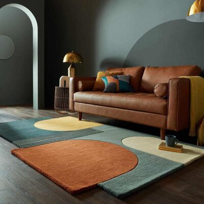 Flair Rugs Tapis pure laine bleue, jaune, verte, orange et beige 200x290cm Multicolore 290x1x200cm - Publicité Flair Rugs Tapis pure laine bleue, jaune, verte, orange et beige 200x290cm Multicolore 290x1x200cm - Publicité