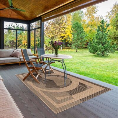 Un amour de tapis Tapis exterieur 120x170 beige, noir Noir 170x1x120cm - Publicité Un amour de tapis Tapis exterieur 120x170 beige, noir Noir 170x1x120cm - Publicité