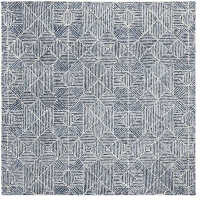 Safavieh - 120x120 - Bleu Ivoire - Laine-Coton - Tapis - Publicité Safavieh - 120x120 - Bleu Ivoire - Laine-Coton - Tapis - Publicité