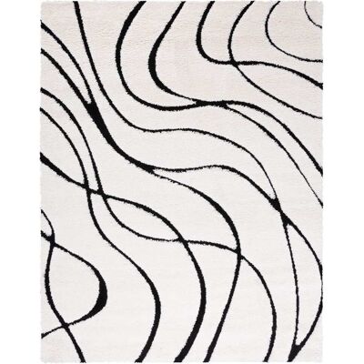 Safavieh - Shag - Ivoire-Noir - 245x305 cm - Tapis - Publicité Safavieh - Shag - Ivoire-Noir - 245x305 cm - Tapis - Publicité