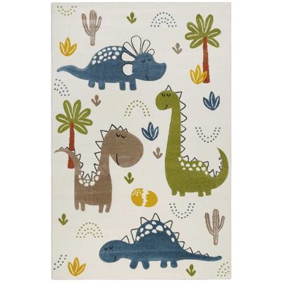 Smart Kids Tapis enfant motif dinosaures beige, sable avec relief 120x170 Blanc 170x120x170cm - Publicité Smart Kids Tapis enfant motif dinosaures beige, sable avec relief 120x170 Blanc 170x120x170cm - Publicité