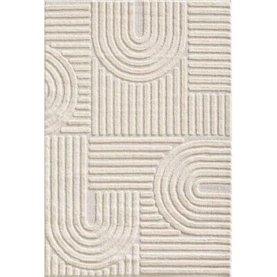STUDIO DECO Tapis à relief géométriques crème 120x170cm Blanc 170x1x120cm - Publicité STUDIO DECO Tapis à relief géométriques crème 120x170cm Blanc 170x1x120cm - Publicité