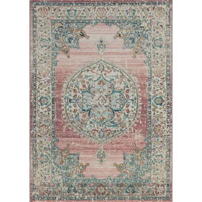 The carpet Tapis vintage extérieur terrasse cuisine balcon, rose, 140 x 200 cm Rose 200x0x140cm - Publicité The carpet Tapis vintage extérieur terrasse cuisine balcon, rose, 140 x 200 cm Rose 200x0x140cm - Publicité