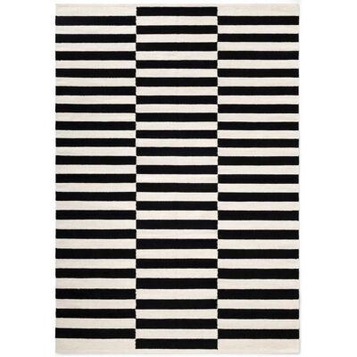 STUDIO DECO Tapis laine tissé à la main noir et crème 120x180cm Noir 180x1x120cm - Publicité STUDIO DECO Tapis laine tissé à la main noir et crème 120x180cm Noir 180x1x120cm - Publicité
