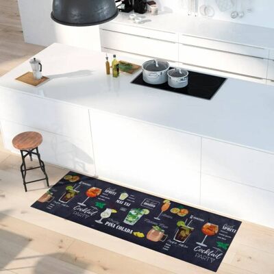 Atticgo Tapis de cuisine lavable cocktail noir/multicolore 52x200 cm Noir 200x0x52cm - Publicité Atticgo Tapis de cuisine lavable cocktail noir/multicolore 52x200 cm Noir 200x0x52cm - Publicité