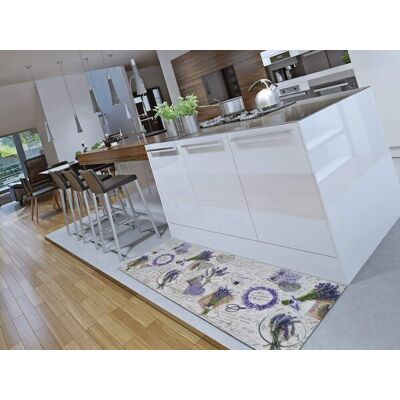 Atticgo Tapis de cuisine lavable lavande violet/gris 52x200 cm Violet 200x0x52cm - Publicité Atticgo Tapis de cuisine lavable lavande violet/gris 52x200 cm Violet 200x0x52cm - Publicité