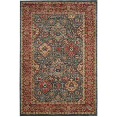 Safavieh Tapis traditionnel en polypropylène bleu/rouge, 155 x 231 cm Bleu 231x1x155cm - Publicité Safavieh Tapis traditionnel en polypropylène bleu/rouge, 155 x 231 cm Bleu 231x1x155cm - Publicité