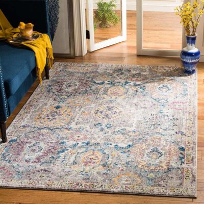 Safavieh Tapis de transition en polyester gris/bleu, 122 x 183 cm Bleu 183x1x122cm - Publicité Safavieh Tapis de transition en polyester gris/bleu, 122 x 183 cm Bleu 183x1x122cm - Publicité