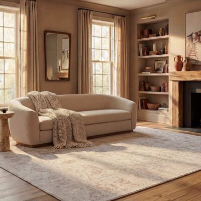 Safavieh Tapis contemporain en polyester beige/blanc, 122 x 183 cm Beige 183x1x122cm - Publicité Safavieh Tapis contemporain en polyester beige/blanc, 122 x 183 cm Beige 183x1x122cm - Publicité