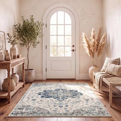 Safavieh - Lyanna - Ivoire - Bleu marine - Rug - Publicité Safavieh - Lyanna - Ivoire - Bleu marine - Rug - Publicité