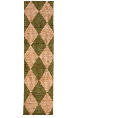 Flair Rugs Tapis de couloir en jute marron et vert 80x230cm Vert 230x0x80cm - Publicité Flair Rugs Tapis de couloir en jute marron et vert 80x230cm Vert 230x0x80cm - Publicité