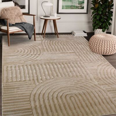 Un amour de tapis Tapis salle à manger 160x230 tissé beige rectangle motif géométrique Beige 230x1x160cm - Publicité Un amour de tapis Tapis salle à manger 160x230 tissé beige rectangle motif géométrique Beige 230x1x160cm - Publicité