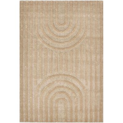Nazar Tapis de salon motif arc de cercle beige 200x290 Beige 290x2x200cm - Publicité Nazar Tapis de salon motif arc de cercle beige 200x290 Beige 290x2x200cm - Publicité