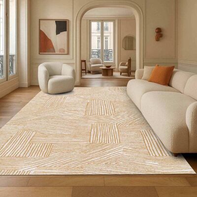 The Deco Factory Tapis moderne tissé plat gobelin intérieur extérieur beige 160x230 Beige 230x1x160cm - Publicité The Deco Factory Tapis moderne tissé plat gobelin intérieur extérieur beige 160x230 Beige 230x1x160cm - Publicité