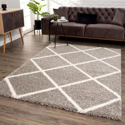 Un amour de tapis Tapis shaggy 120x170 gris Gris 170x5x120cm - Publicité Un amour de tapis Tapis shaggy 120x170 gris Gris 170x5x120cm - Publicité