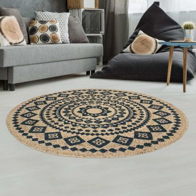 Un amour de tapis Tapis rond 120x120 rond jute bleu Bleu 120x0x120cm - Publicité Un amour de tapis Tapis rond 120x120 rond jute bleu Bleu 120x0x120cm - Publicité