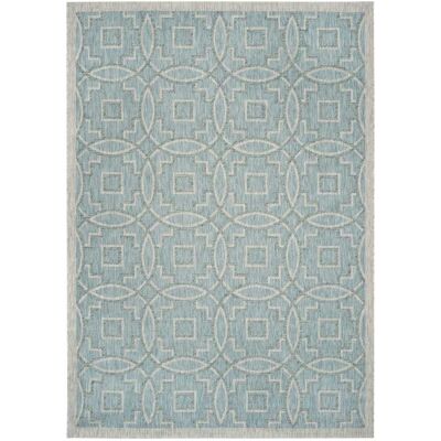 Safavieh - Courtyard Jade - Bleu - 230x160x0.25 cm - Tapis - Publicité Safavieh - Courtyard Jade - Bleu - 230x160x0.25 cm - Tapis - Publicité