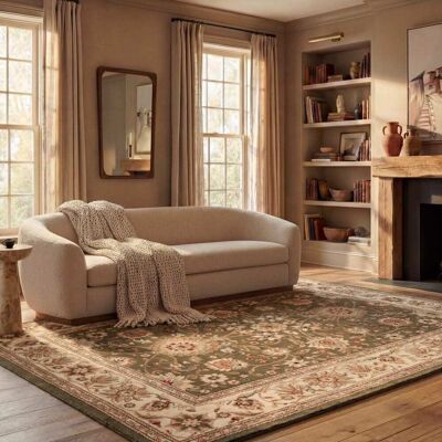 Safavieh Tapis traditionnel en polypropylène vert/blanc, 183 x 274 cm Vert 274x1x183cm - Publicité Safavieh Tapis traditionnel en polypropylène vert/blanc, 183 x 274 cm Vert 274x1x183cm - Publicité