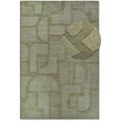 Villeroy & Boch Tapis salon 190 x 280 cm, laine tissée main, motif géométrique, vert Vert 280x1x190cm - Publicité Villeroy & Boch Tapis salon 190 x 280 cm, laine tissée main, motif géométrique, vert Vert 280x1x190cm - Publicité