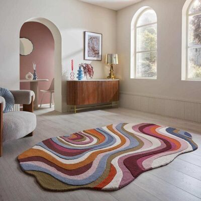 Flair Rugs Tapis en laine abstrait multicolore tons pastels 140x200cm Multicolore 200x1x140cm - Publicité Flair Rugs Tapis en laine abstrait multicolore tons pastels 140x200cm Multicolore 200x1x140cm - Publicité