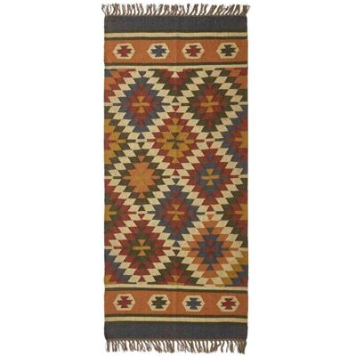Homescapes Tapis de couloir kilim en laine multicolore 80x180 cm Multicolore 180x1x80cm - Publicité Homescapes Tapis de couloir kilim en laine multicolore 80x180 cm Multicolore 180x1x80cm - Publicité