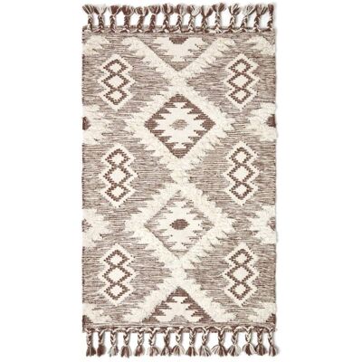 Tapis Kilim en Laine Texturé Tissé à la Main Homescapes Lhasa - Tapis - Publicité Tapis Kilim en Laine Texturé Tissé à la Main Homescapes Lhasa - Tapis - Publicité