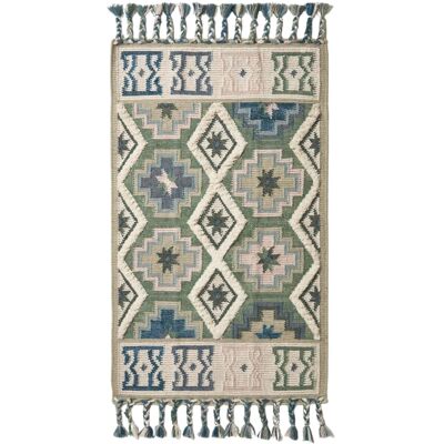 Homescapes Tapis kilim en laine bleu 160x230 cm Multicolore 230x1x160cm - Publicité Homescapes Tapis kilim en laine bleu 160x230 cm Multicolore 230x1x160cm - Publicité