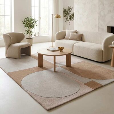 STUDIO DECO Tapis en laine beige multicolore siena 120x170cm Beige 170x2x120cm - Publicité STUDIO DECO Tapis en laine beige multicolore siena 120x170cm Beige 170x2x120cm - Publicité