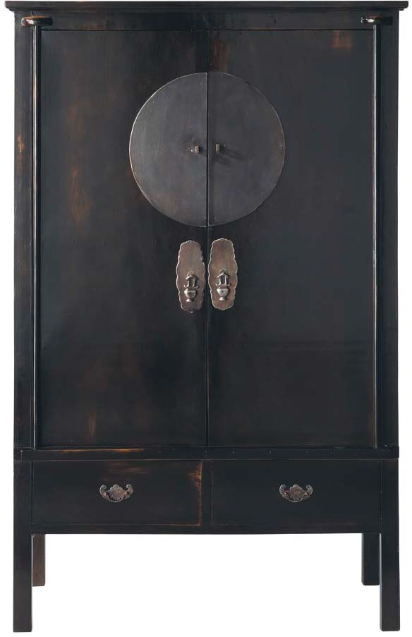 Maisons du Monde Armoire 2 portes 2 tiroirs noire Noir 117x183x56cm