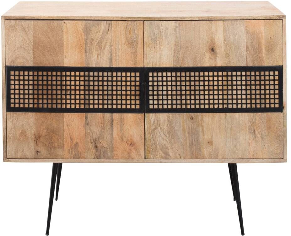 Made in Meubles Buffet en bois noir 117 cm Noir 40x91x117cm