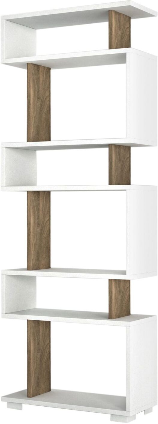 Toilinux Etagère bibliothèque design scandinave L. 60 x H. 165 cm Blanc 60x165x20cm