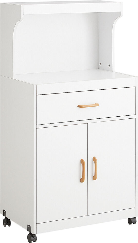 SoBuy Desserte micro-onde 1 tiroir 2 portes effet bois blanc Blanc 62x119x40cm