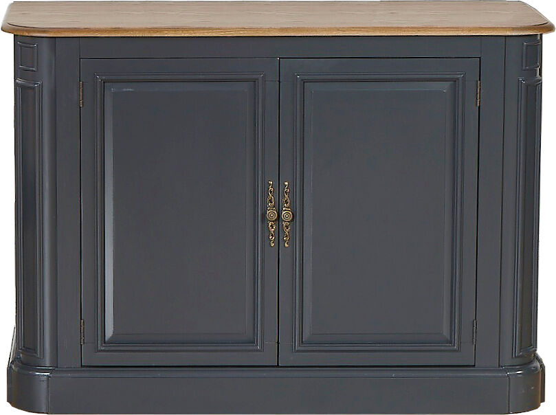 Robin des Bois Buffet plateau chêne 2 portes gris anthracite Gris 120x86x50cm