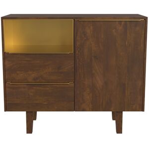 Rendez-Vous Deco Petit buffet en bois de manguier 1 porte 2 tiroirs Marron 100x85x40cm